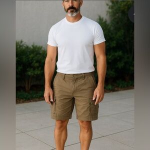 Architect Tan Cargo Shorts with Belt Loops